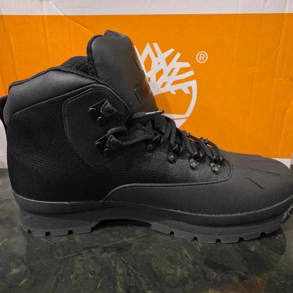 Timberland Mens Euro‎ Hiker Shell Toe Boots Black Waterproof A631F 10